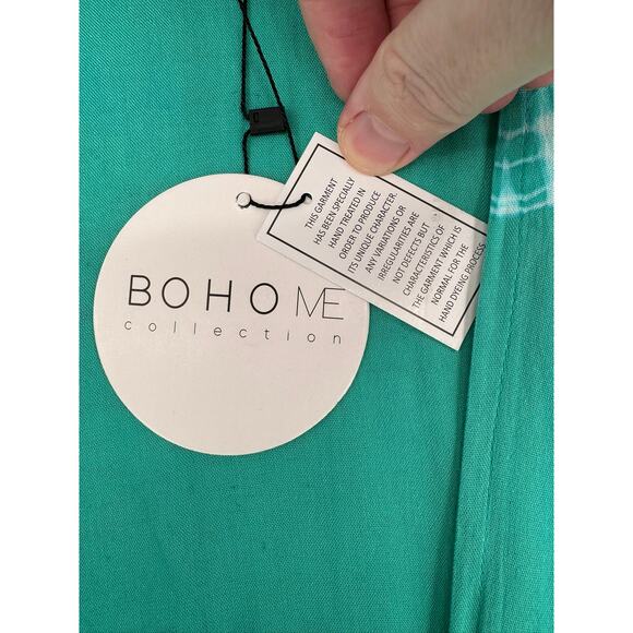 Boho Me Tie Dye Maxi Kimono Cover Up Womens 2x/3x Jade Green White NEW - Picture 8 of 11